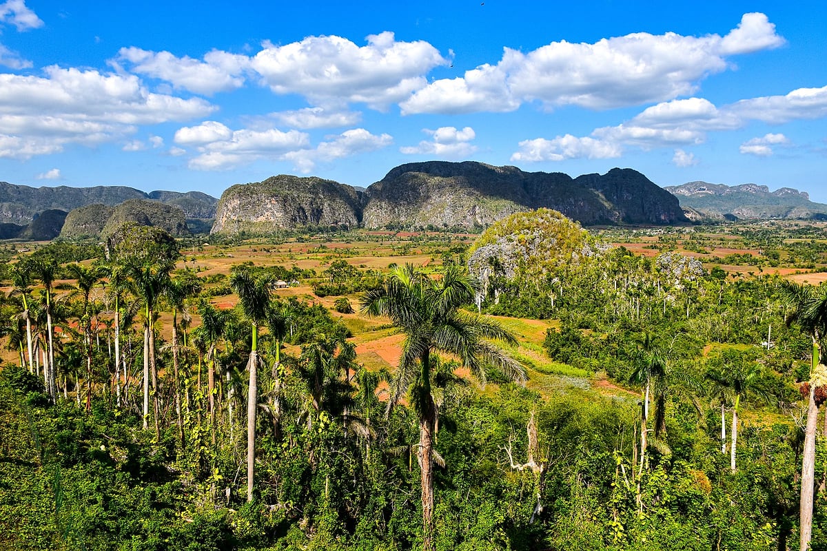 Blick über das Vinales-Tal auf Kuba