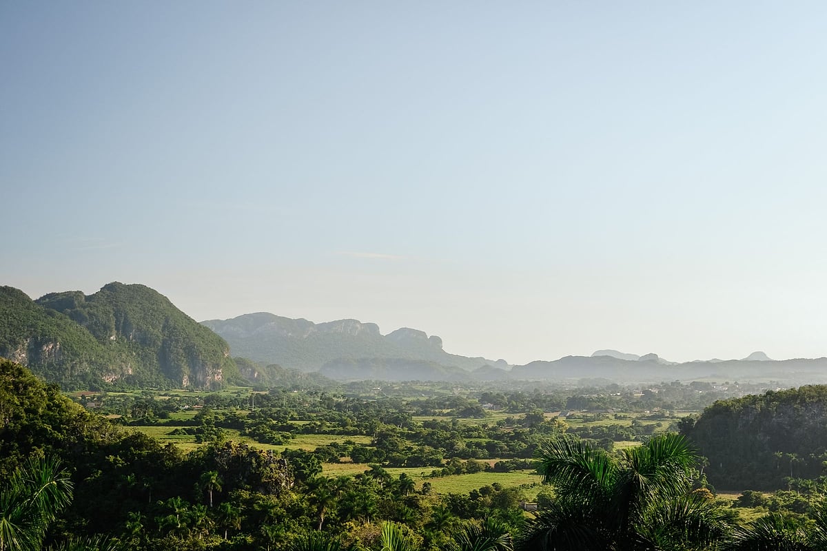 Panorama des Vinales-Tals auf Kuba