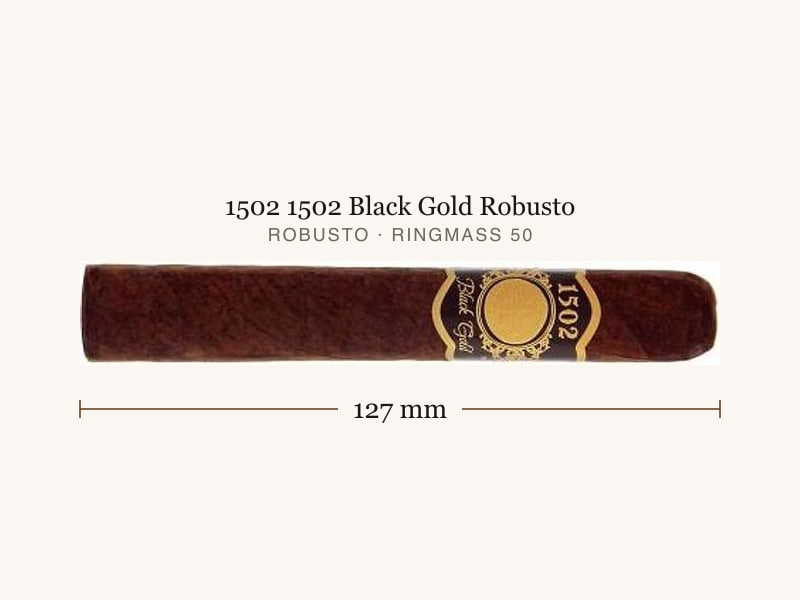 1502 1502 Black Gold Robusto, Maßangaben: Länge 127 mm, Ringmaß 50
