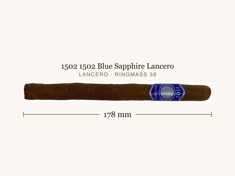 1502 1502 Blue Sapphire Lancero, Maßangaben: Länge 178 mm, Ringmaß 38