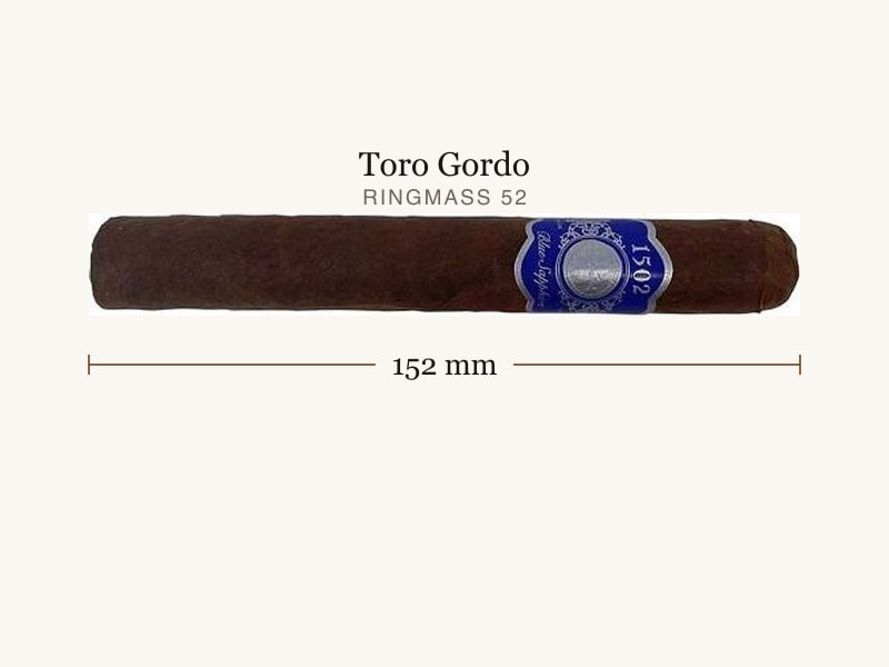 1502 1502 Blue Sapphire Toro Gordo, Maßangaben: Länge 152 mm, Ringmaß 52
