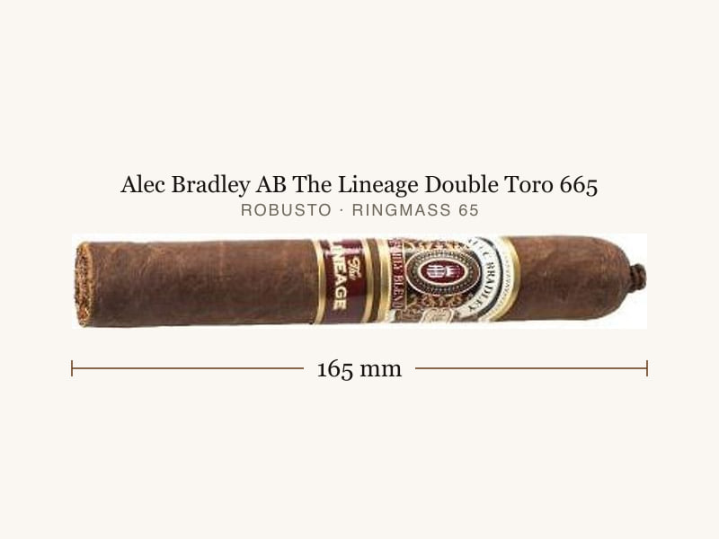 Alec Bradley AB The Lineage Double Toro 665, Maßangaben: Länge 165 mm, Ringmaß 65