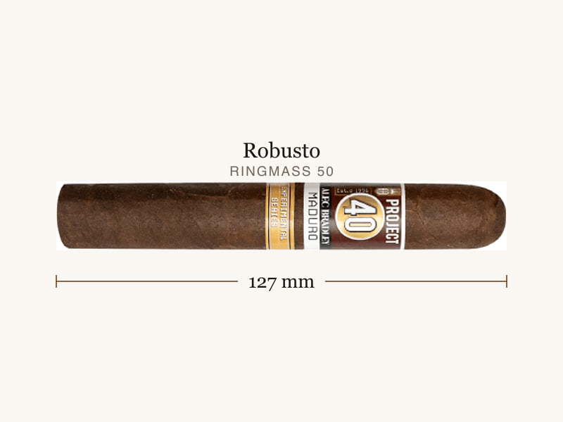 Alec Bradley AB Project 40 Maduro Robusto 05.50, Maßangaben: Länge 127 mm, Ringmaß 50