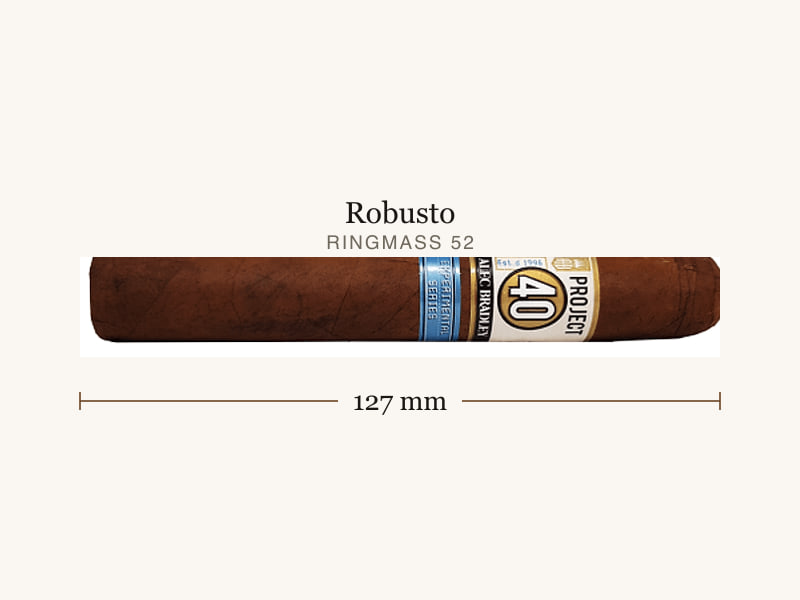 Alec Bradley AB Project 40 Robusto 05.50, Maßangaben: Länge 127 mm, Ringmaß 52