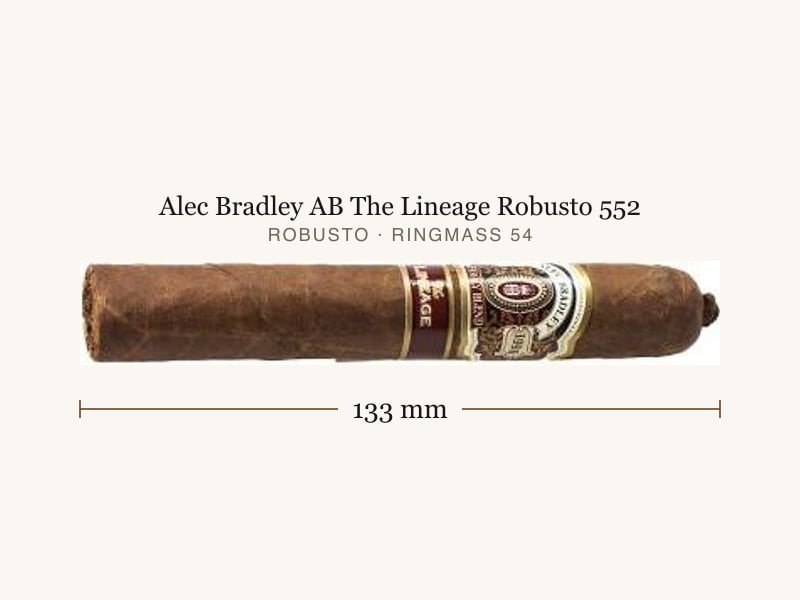 Alec Bradley AB The Lineage Robusto 552, Maßangaben: Länge 133 mm, Ringmaß 54
