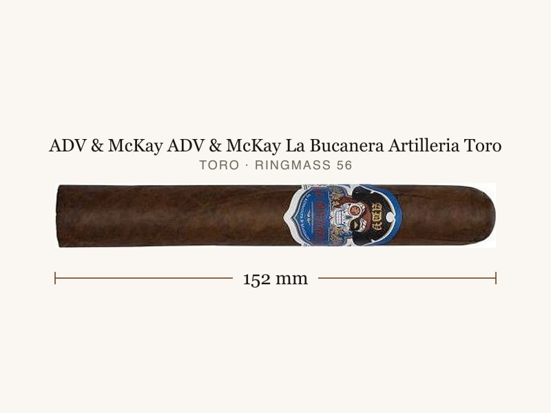 ADV & McKay ADV & McKay La Bucanera Artilleria Toro, Maßangaben: Länge 152 mm, Ringmaß 56