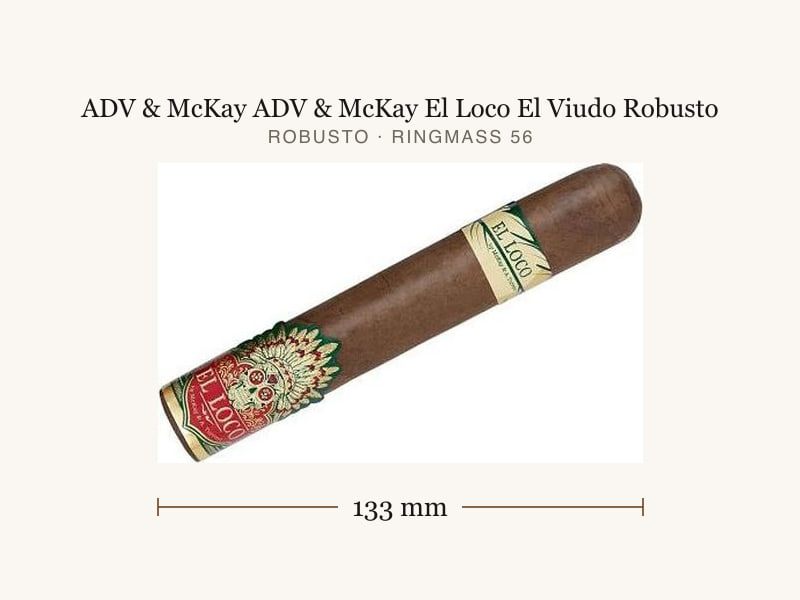 ADV & McKay ADV & McKay El Loco El Viudo Robusto, Maßangaben: Länge 133 mm, Ringmaß 56