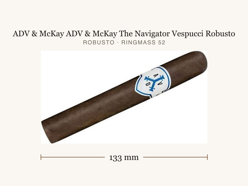 ADV & McKay ADV & McKay The Navigator Vespucci Robusto, Maßangaben: Länge 133 mm, Ringmaß 52