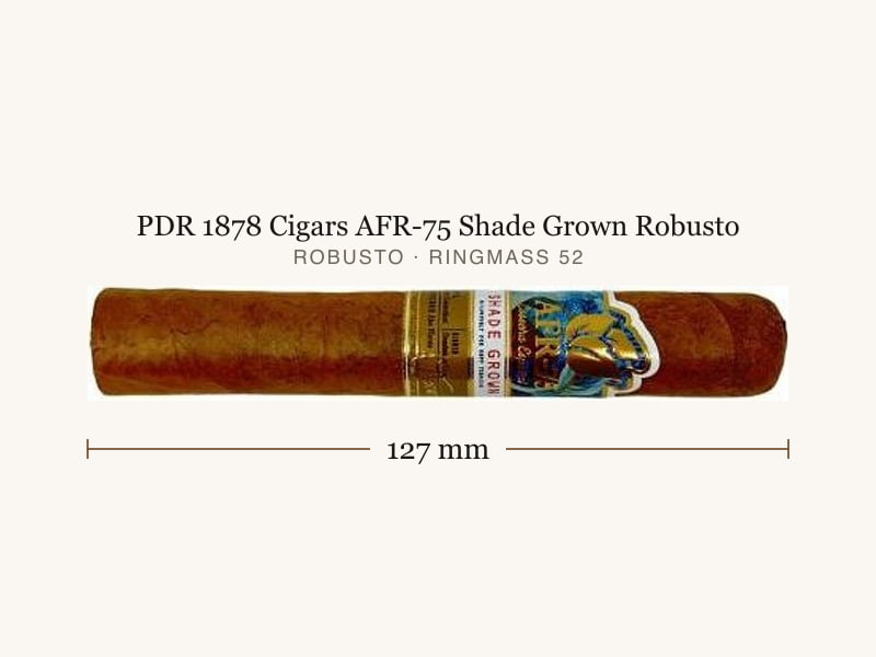 PDR 1878 Cigars AFR-75 Shade Grown Robusto, Maßangaben: Länge 127 mm, Ringmaß 52
