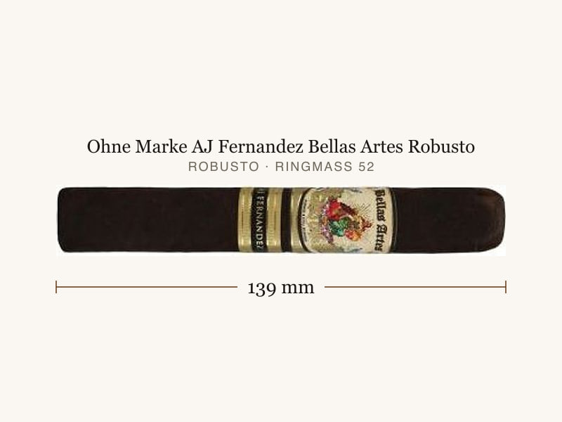 Ohne Marke AJ Fernandez Bellas Artes Robusto, Maßangaben: Länge 139 mm, Ringmaß 52