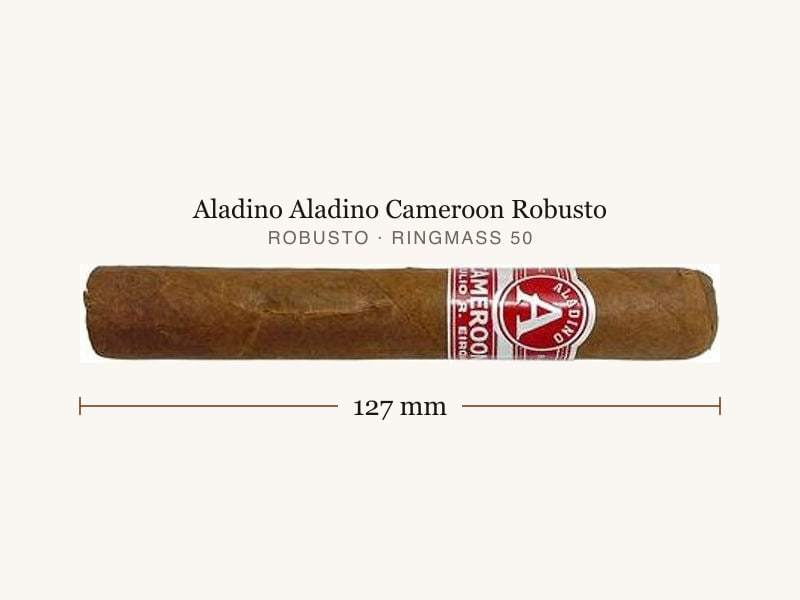 Aladino Aladino Cameroon Robusto, Maßangaben: Länge 127 mm, Ringmaß 50