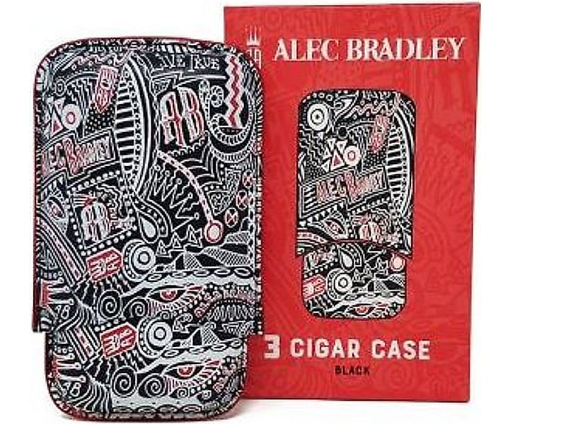 Ohne Marke Alec Bradley 3er Cigar Case schwarz, Detailansicht