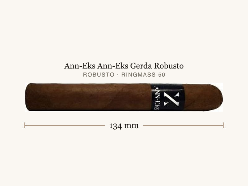 Ann-Eks Ann-Eks Gerda Robusto, Maßangaben: Länge 134 mm, Ringmaß 50