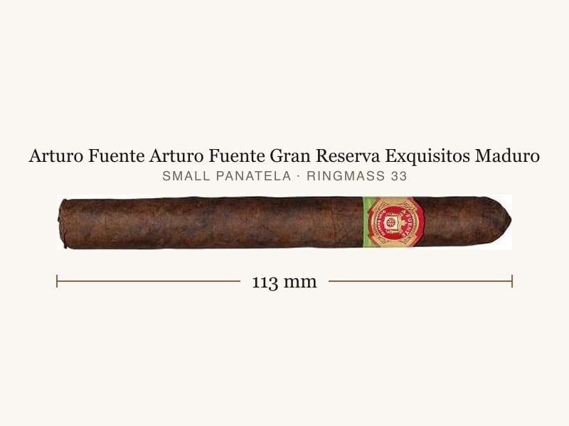 Arturo Fuente Arturo Fuente Gran Reserva Exquisitos Maduro, Maßangaben: Länge 113 mm, Ringmaß 33