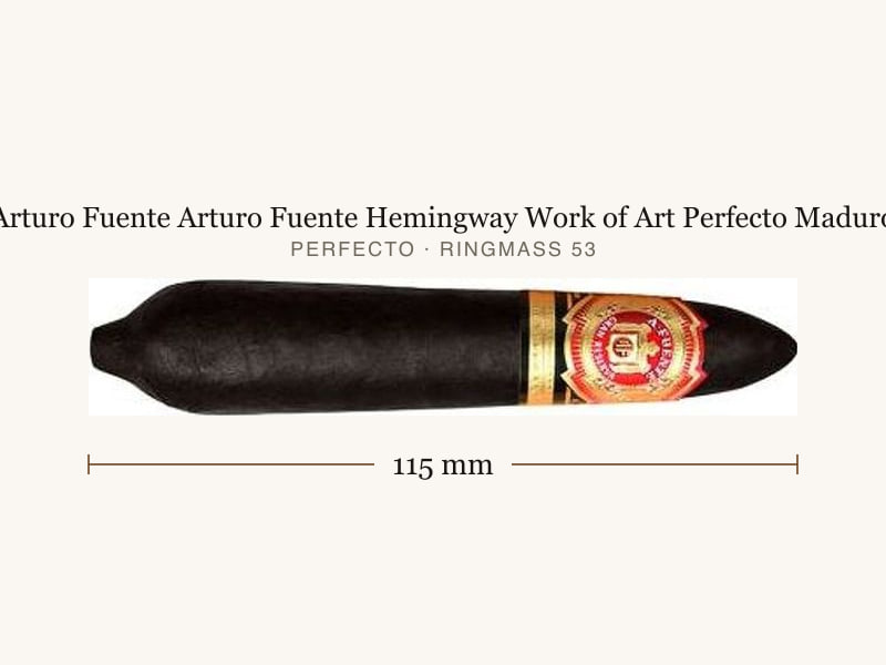 Arturo Fuente Arturo Fuente Hemingway Work of Art Perfecto Maduro, Maßangaben: Länge 115 mm, Ringmaß 53