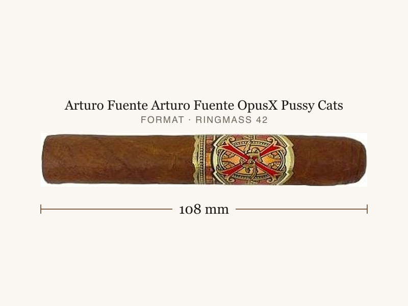 Arturo Fuente Arturo Fuente OpusX Pussy Cats, Maßangaben: Länge 108 mm, Ringmaß 42