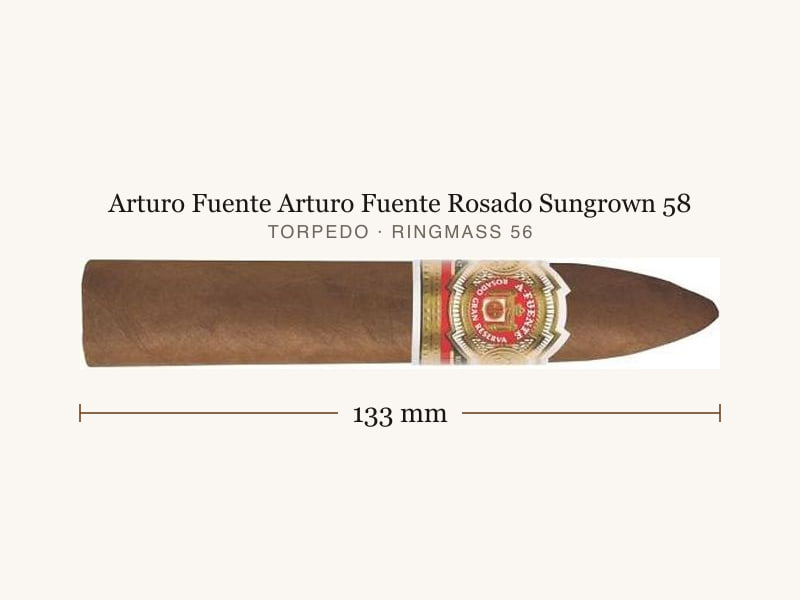Arturo Fuente Arturo Fuente Rosado Sungrown 58, Maßangaben: Länge 133 mm, Ringmaß 56