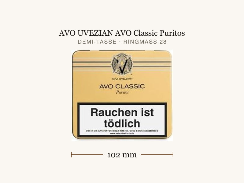 AVO UVEZIAN AVO Classic Puritos, Maßangaben: Länge 102 mm, Ringmaß 28