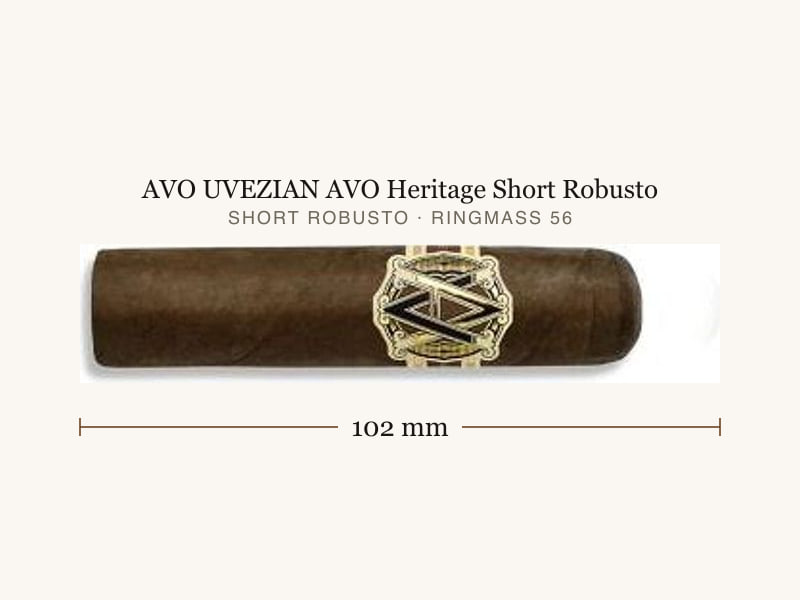 AVO UVEZIAN AVO Heritage Short Robusto, Maßangaben: Länge 102 mm, Ringmaß 56