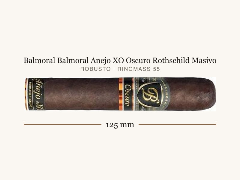 Balmoral Balmoral Anejo XO Oscuro Rothschild Masivo, Maßangaben: Länge 125 mm, Ringmaß 55