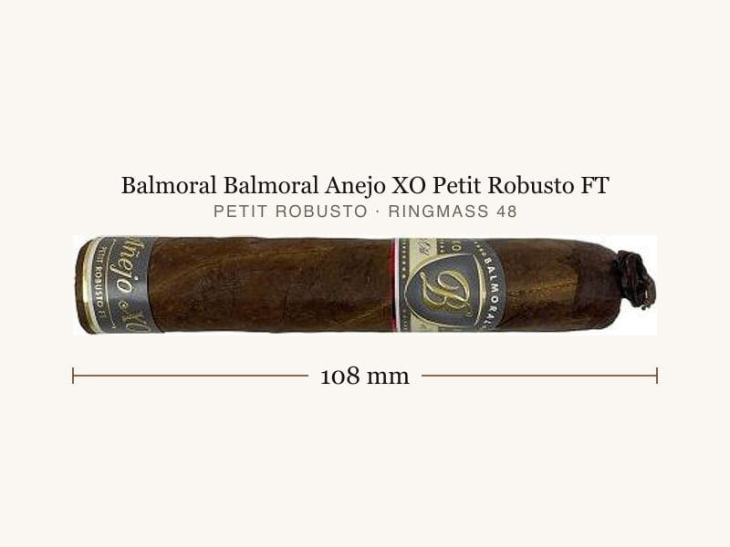 Balmoral Balmoral Anejo XO Petit Robusto FT, Maßangaben: Länge 108 mm, Ringmaß 48