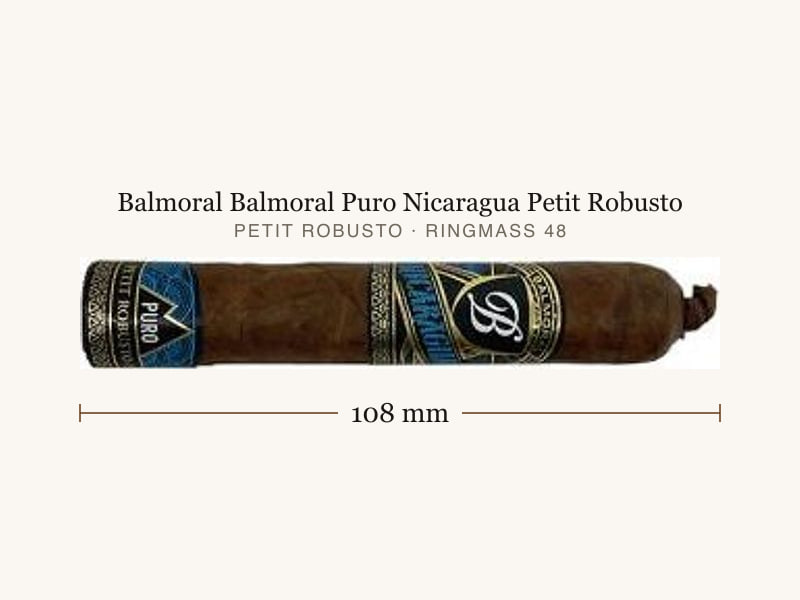 Balmoral Balmoral Puro Nicaragua Petit Robusto, Maßangaben: Länge 108 mm, Ringmaß 48