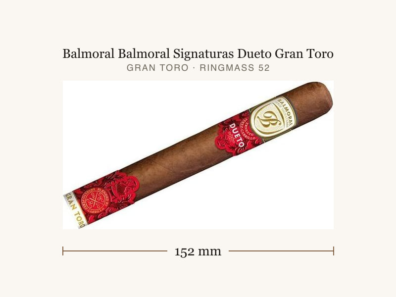 Balmoral Balmoral Signaturas Dueto Gran Toro, Maßangaben: Länge 152 mm, Ringmaß 52
