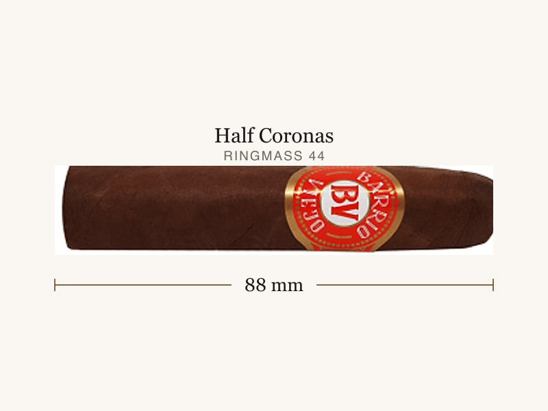 Wolfertz Barrio Viejo Half Corona, Maßangaben: Länge 88 mm, Ringmaß 44