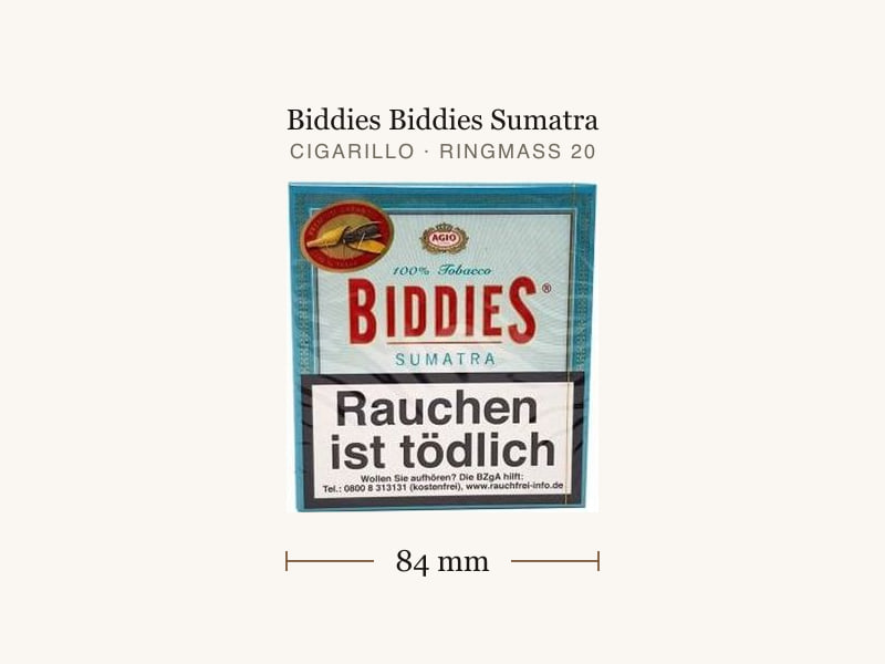Biddies Biddies Sumatra, Maßangaben: Länge 84 mm, Ringmaß 20