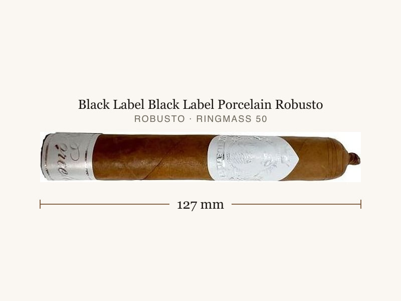 Black Label Black Label Porcelain Robusto, Maßangaben: Länge 127 mm, Ringmaß 50