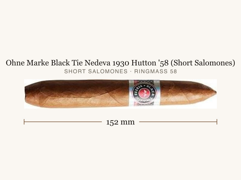 Ohne Marke Black Tie Nedeva 1930 Hutton '58 (Short Salomones), Maßangaben: Länge 152 mm, Ringmaß 58