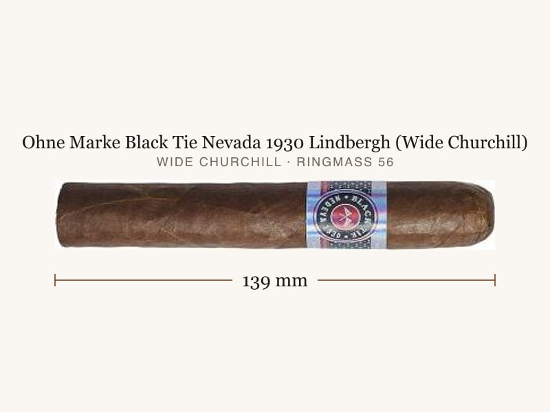 Ohne Marke Black Tie Nevada 1930 Lindbergh (Wide Churchill), Maßangaben: Länge 139 mm, Ringmaß 56