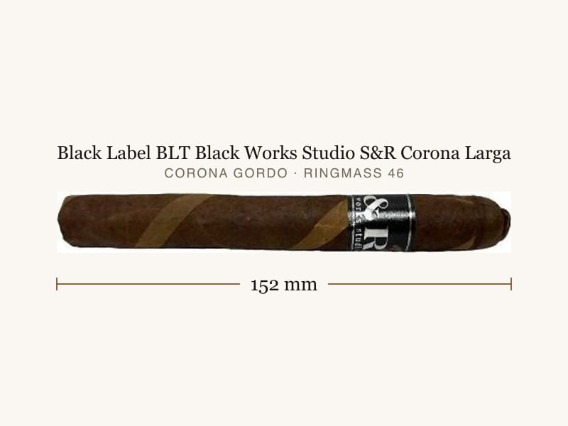 Black Label BLT Black Works Studio S&R Corona Larga, Maßangaben: Länge 152 mm, Ringmaß 46