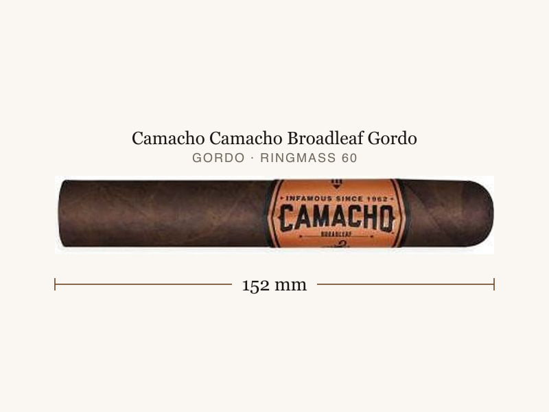 Camacho Camacho Broadleaf Gordo, Maßangaben: Länge 152 mm, Ringmaß 60