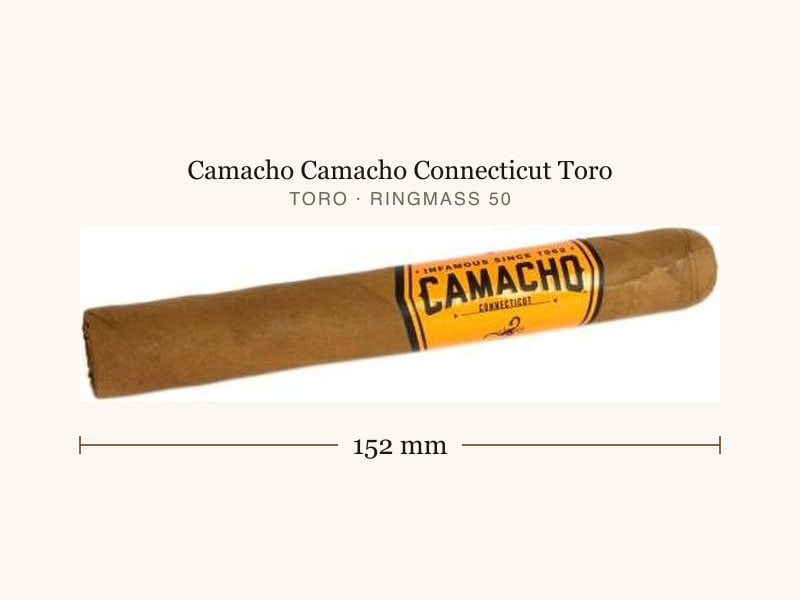 Camacho Camacho Connecticut Toro, Maßangaben: Länge 152 mm, Ringmaß 50