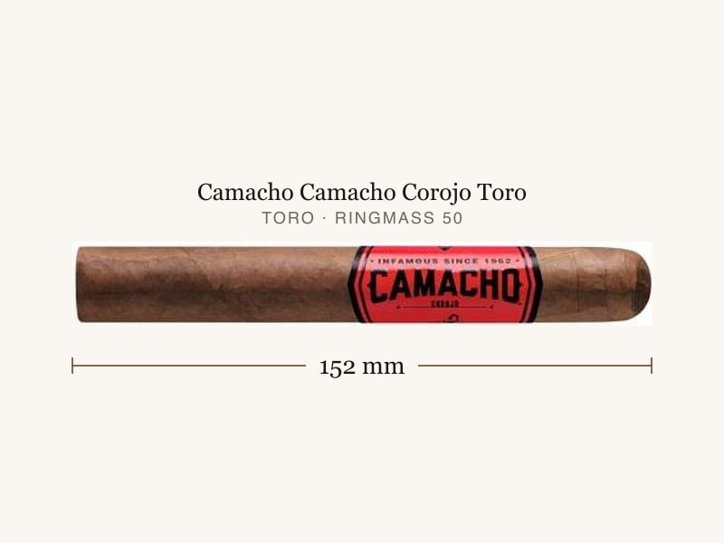 Camacho Camacho Corojo Toro, Maßangaben: Länge 152 mm, Ringmaß 50