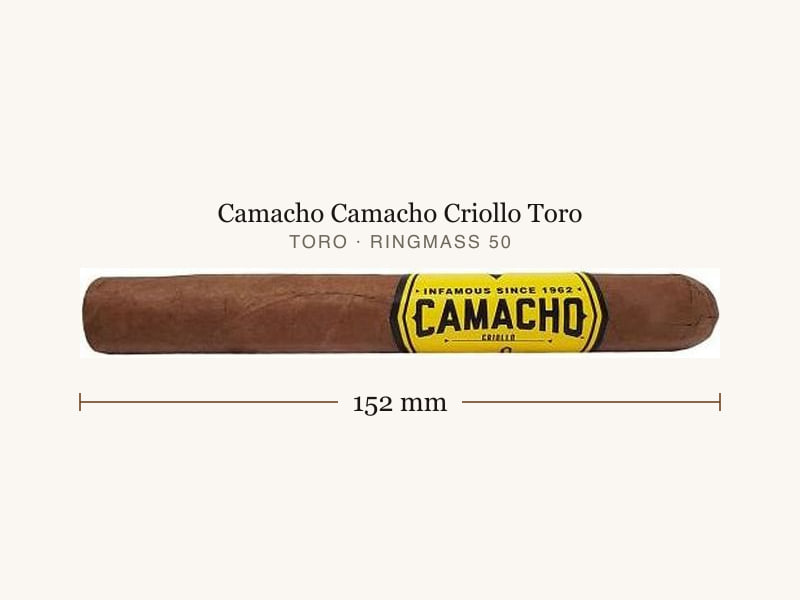 Camacho Camacho Criollo Toro, Maßangaben: Länge 152 mm, Ringmaß 50