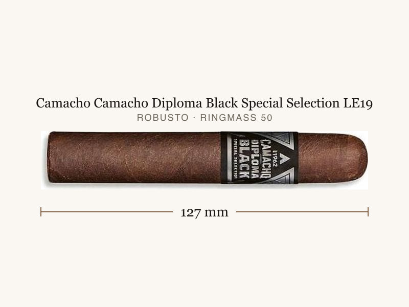 Camacho Camacho Diploma Black Special Selection LE19, Maßangaben: Länge 127 mm, Ringmaß 50