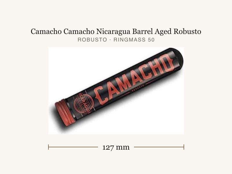Camacho Camacho Nicaragua Barrel Aged Robusto, Maßangaben: Länge 127 mm, Ringmaß 50