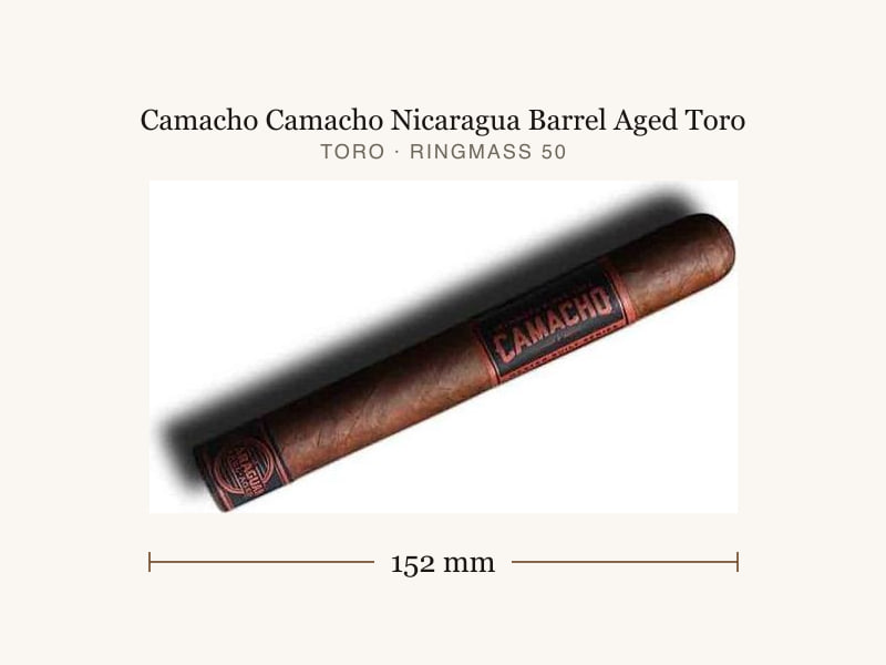 Camacho Camacho Nicaragua Barrel Aged Toro, Maßangaben: Länge 152 mm, Ringmaß 50