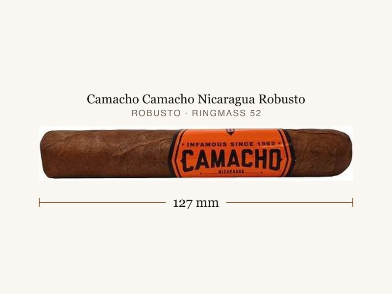 Camacho Camacho Nicaragua Robusto, Maßangaben: Länge 127 mm, Ringmaß 52