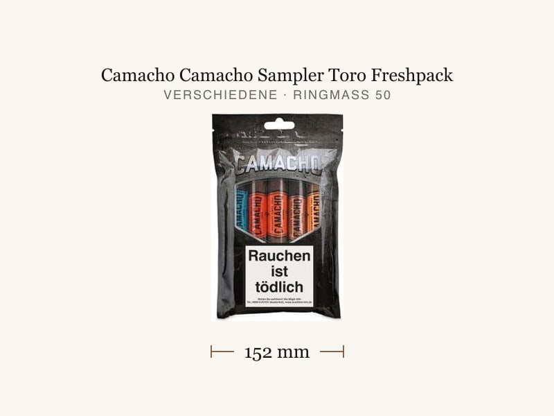 Camacho Camacho Sampler Toro Freshpack, Maßangaben: Länge 152 mm, Ringmaß 50