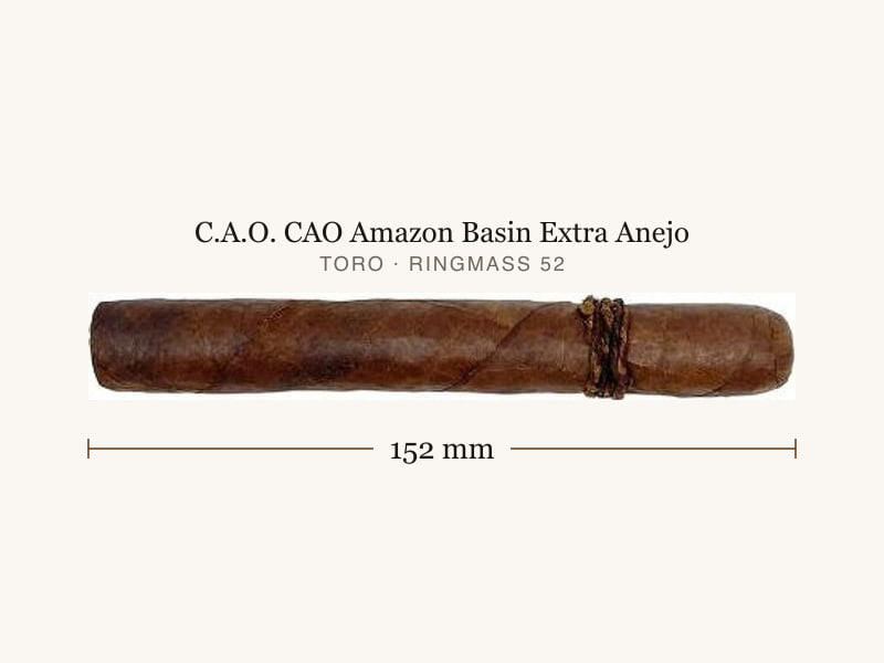 C.A.O. CAO Amazon Basin Extra Anejo, Maßangaben: Länge 152 mm, Ringmaß 52