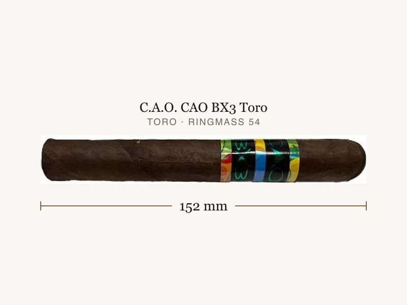 C.A.O. CAO BX3 Toro, Maßangaben: Länge 152 mm, Ringmaß 54