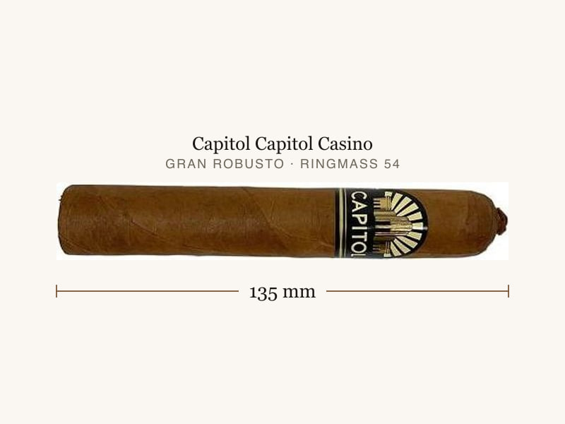 Capitol Capitol Casino, Maßangaben: Länge 135 mm, Ringmaß 54