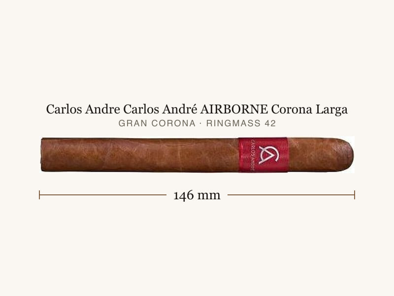 Carlos Andre Carlos André AIRBORNE Corona Larga, Maßangaben: Länge 146 mm, Ringmaß 42