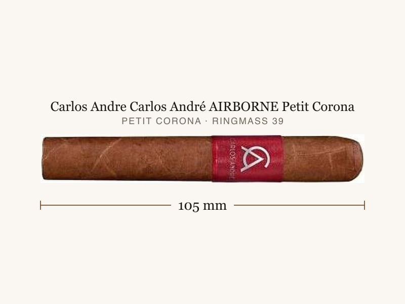 Carlos Andre Carlos André AIRBORNE Petit Corona, Maßangaben: Länge 105 mm, Ringmaß 39