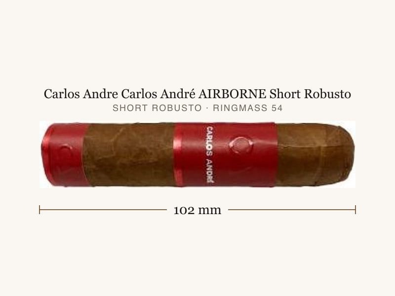 Carlos Andre Carlos André AIRBORNE Short Robusto, Maßangaben: Länge 102 mm, Ringmaß 54