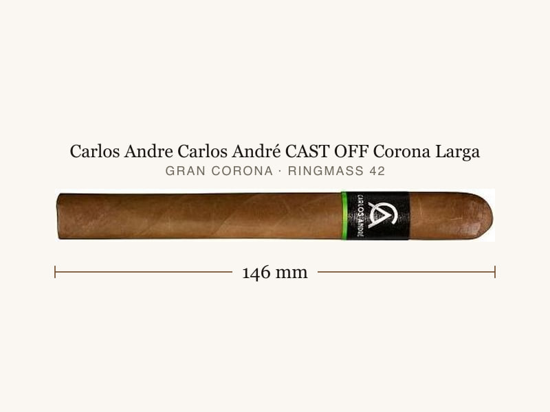 Carlos Andre Carlos André CAST OFF Corona Larga, Maßangaben: Länge 146 mm, Ringmaß 42
