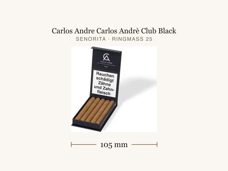 Carlos Andre Carlos Andrè Club Black, Maßangaben: Länge 105 mm, Ringmaß 25